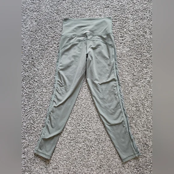 Aerie Chill Play Move Mesh Leggings Small Sage Green - Picture 3 of 7